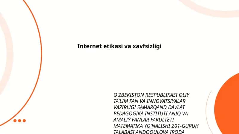 Internet etikasi va xavfsizligi 1