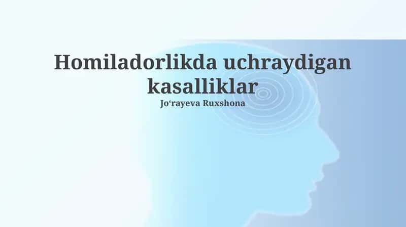 Homiladorlikda Uchraydigan Kasalliklar 1
