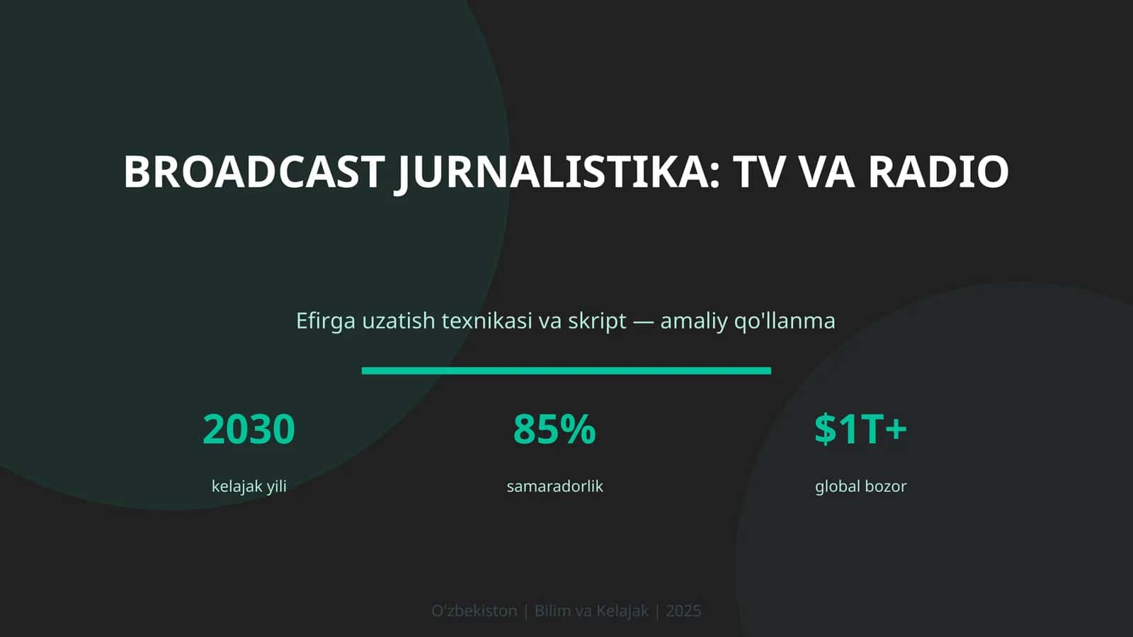 Broadcast jurnalistika: TV va radio 1