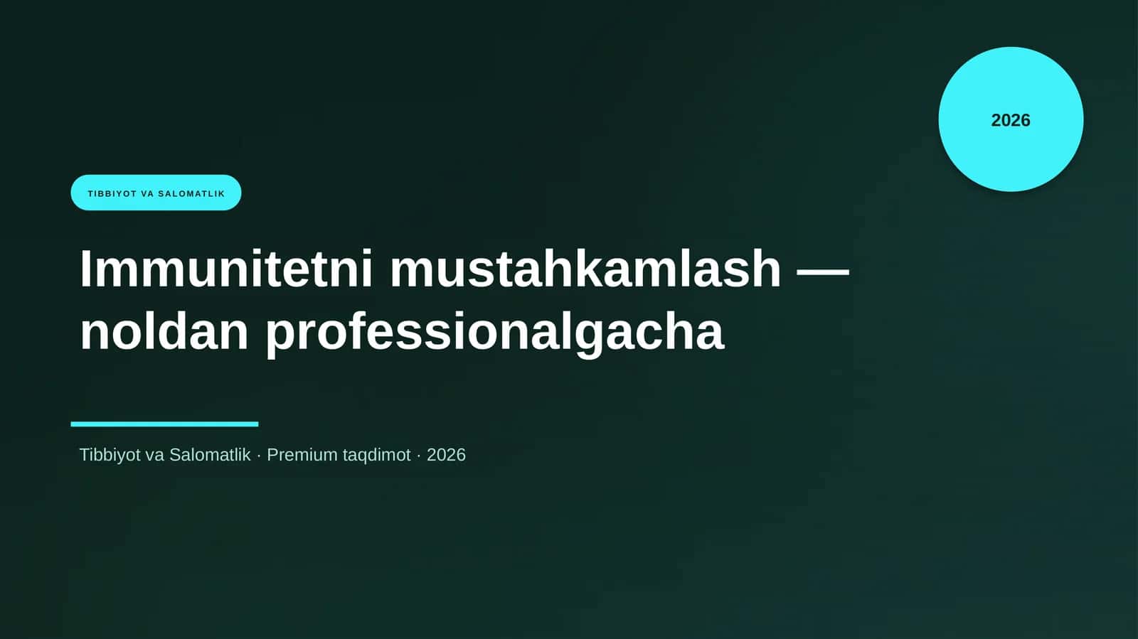 Immunitetni mustahkamlash — noldan professionalgacha 1