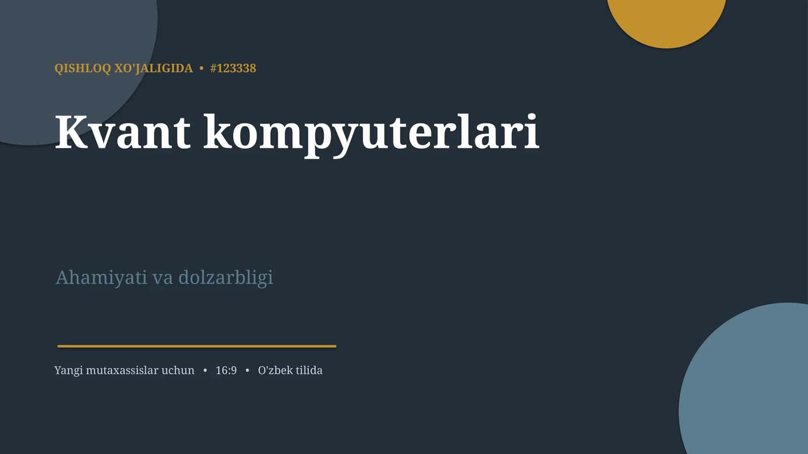 QISHLOQ XO'JALIGIDA • #123338 1