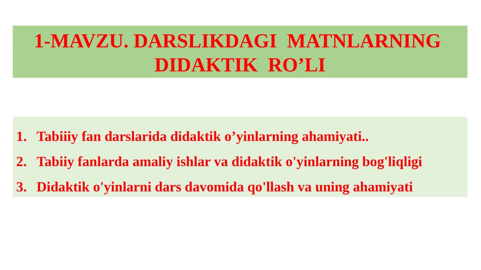 MAVZU.DARSLIKDAGI MATNLARNING DIDAKTIK RO’LI 1