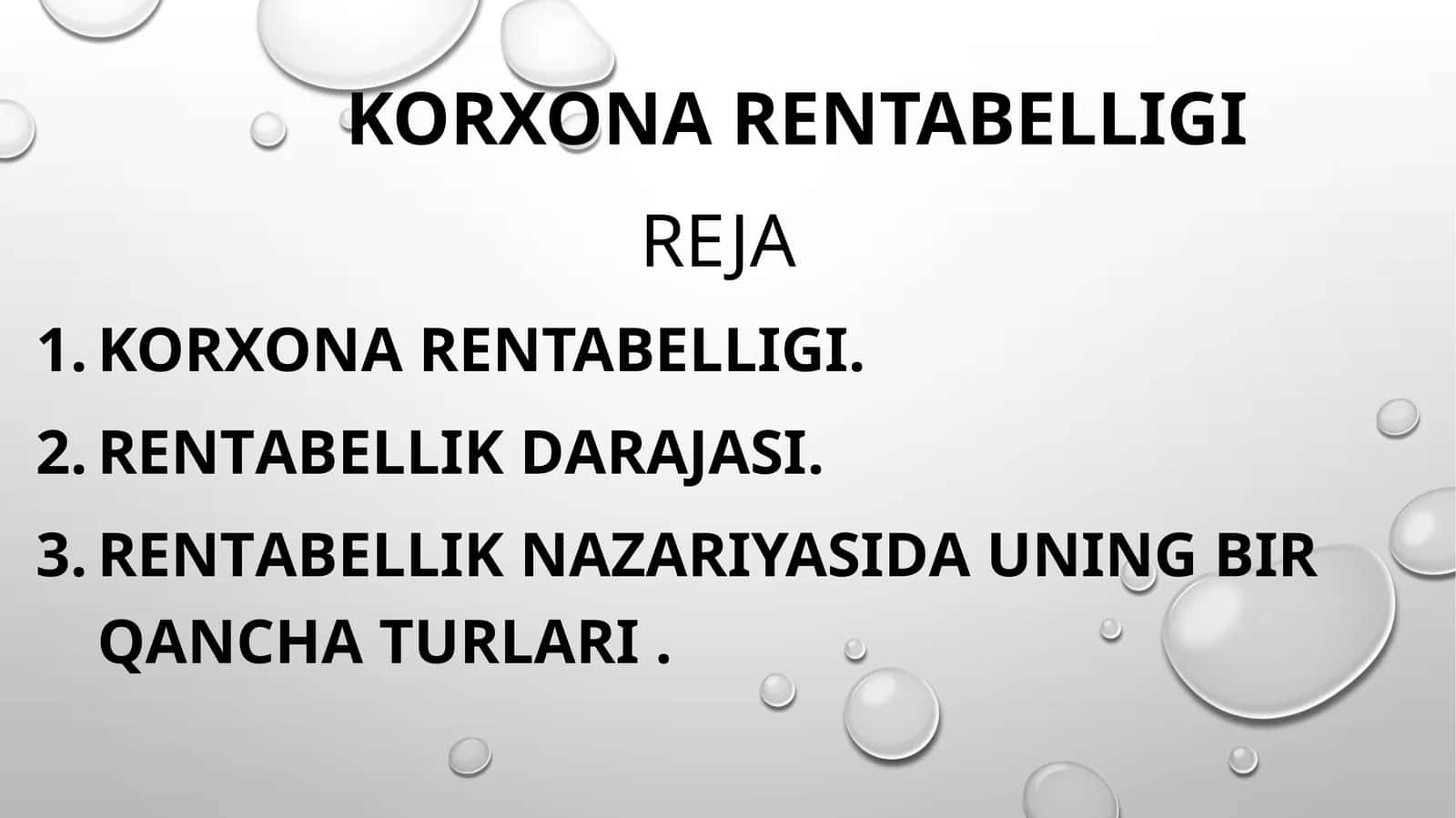 Korxona rentabelligi 1
