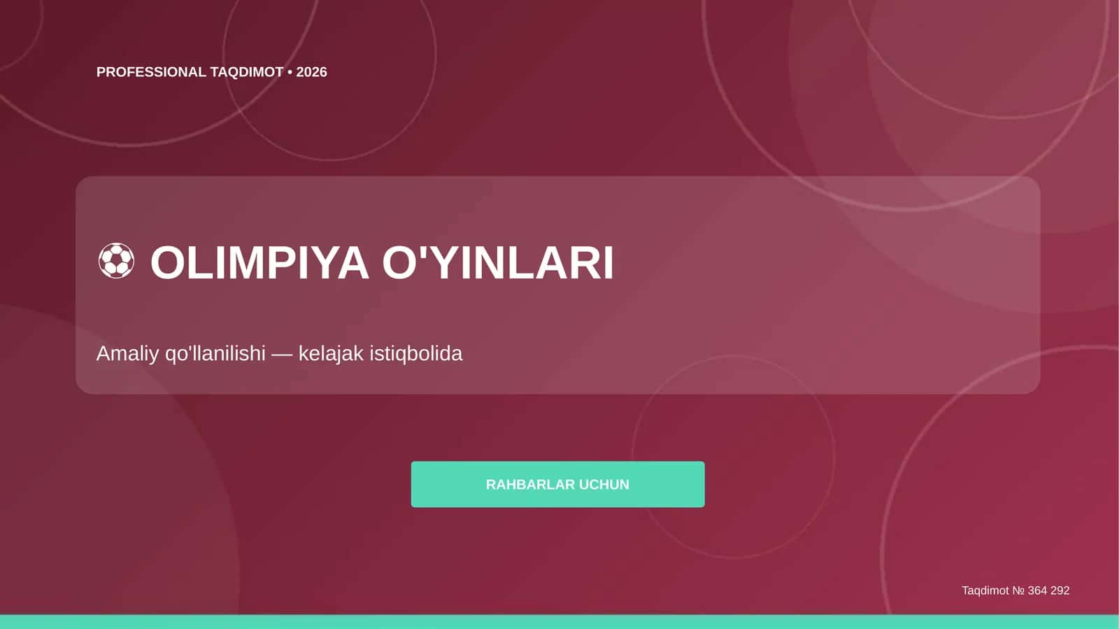 Olimpiya o'yinlari: amaliy qo'llanilishi (kelajak istiqbolida) [rahbarlar uchun] 1