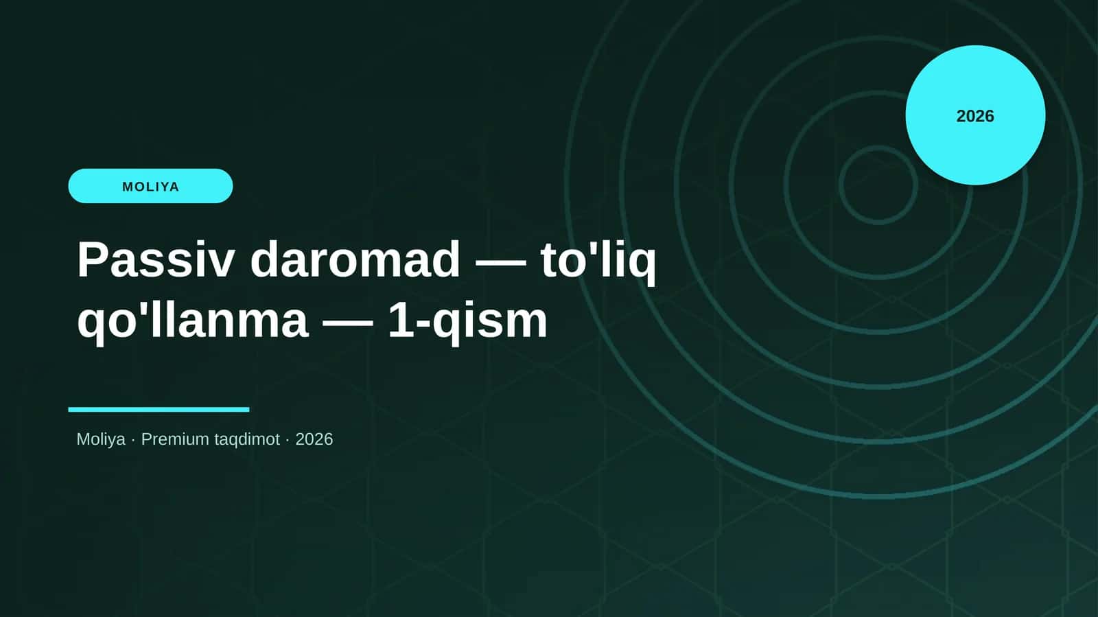 Passiv daromad — to'liq qo'llanma — 1-qism 1