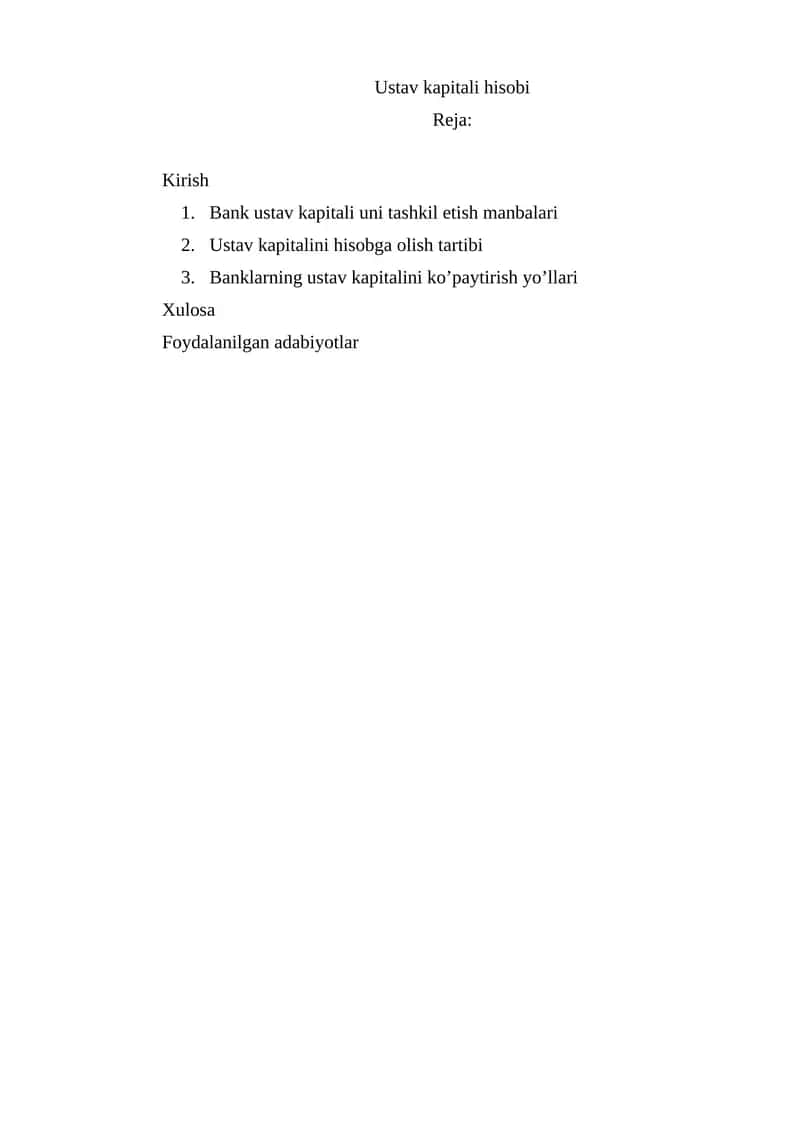 Ustav kapitali hisobi 1