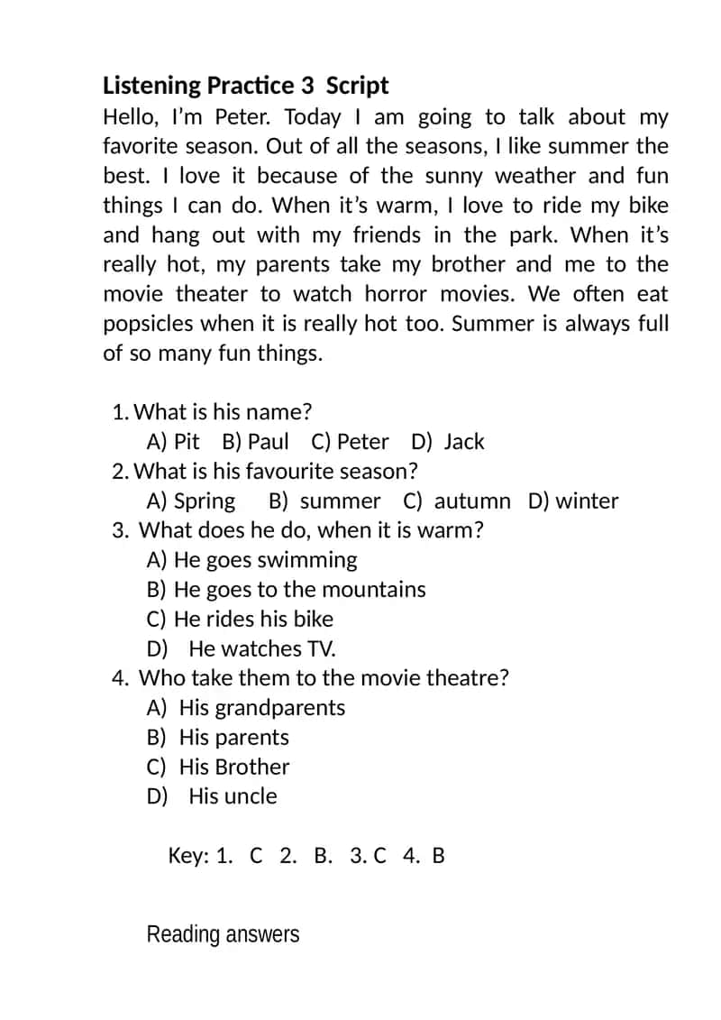 Listening Practice 3 Script 1