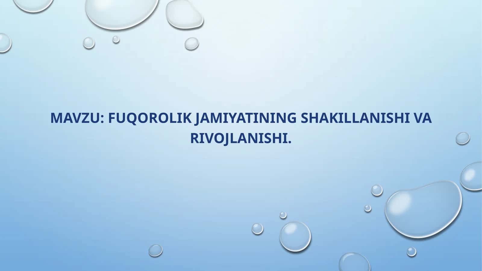 Fuqorolik jamiyatining shakillanishi va rivojlanishi 1