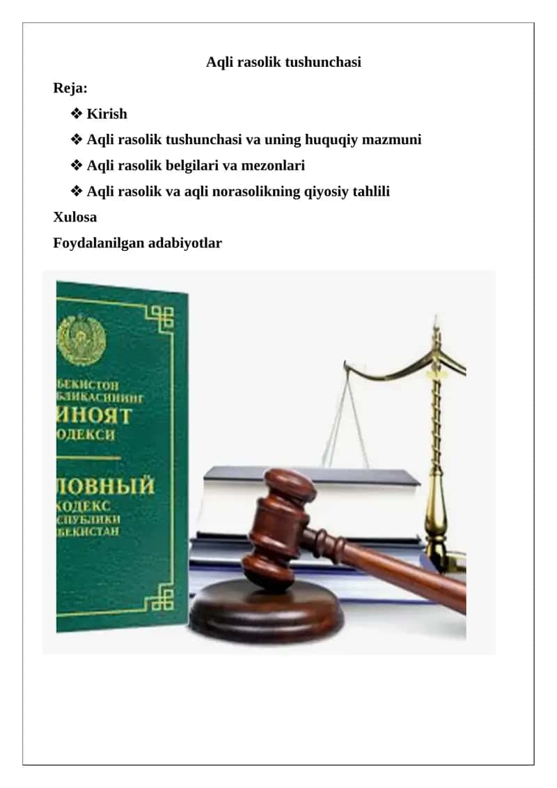 Aqli rasolik tushunchasi 1