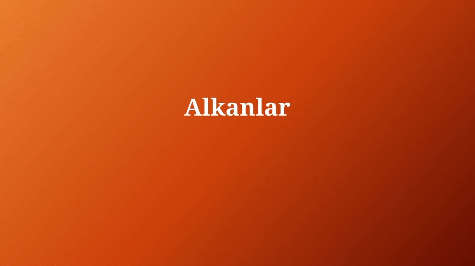 Alkanlar 1