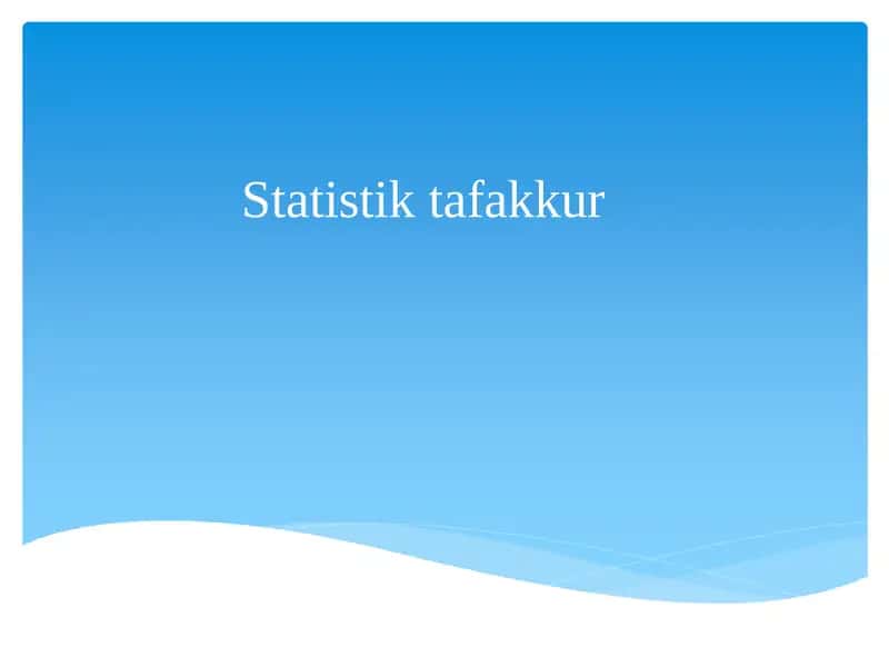 Statistik tafakkur 1