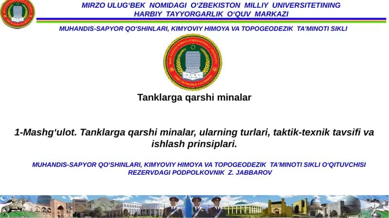 MUHANDIS-SAPYOR QO‘SHINLARI, KIMYOVIY HIMOYA VA TOPOGEODEZIK TA’MINOTI SIKLI 1