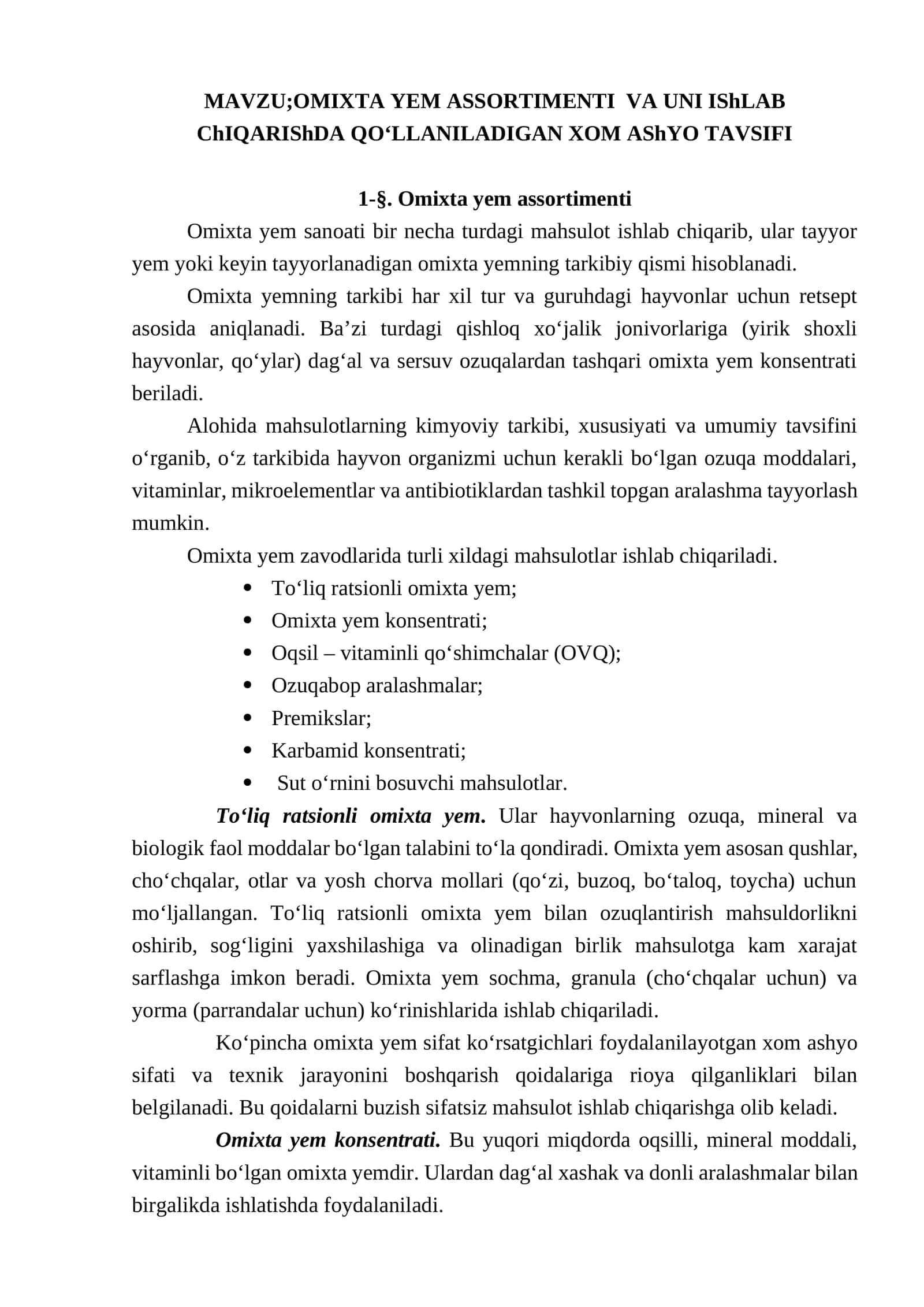 Omixta yem assortimenti 1