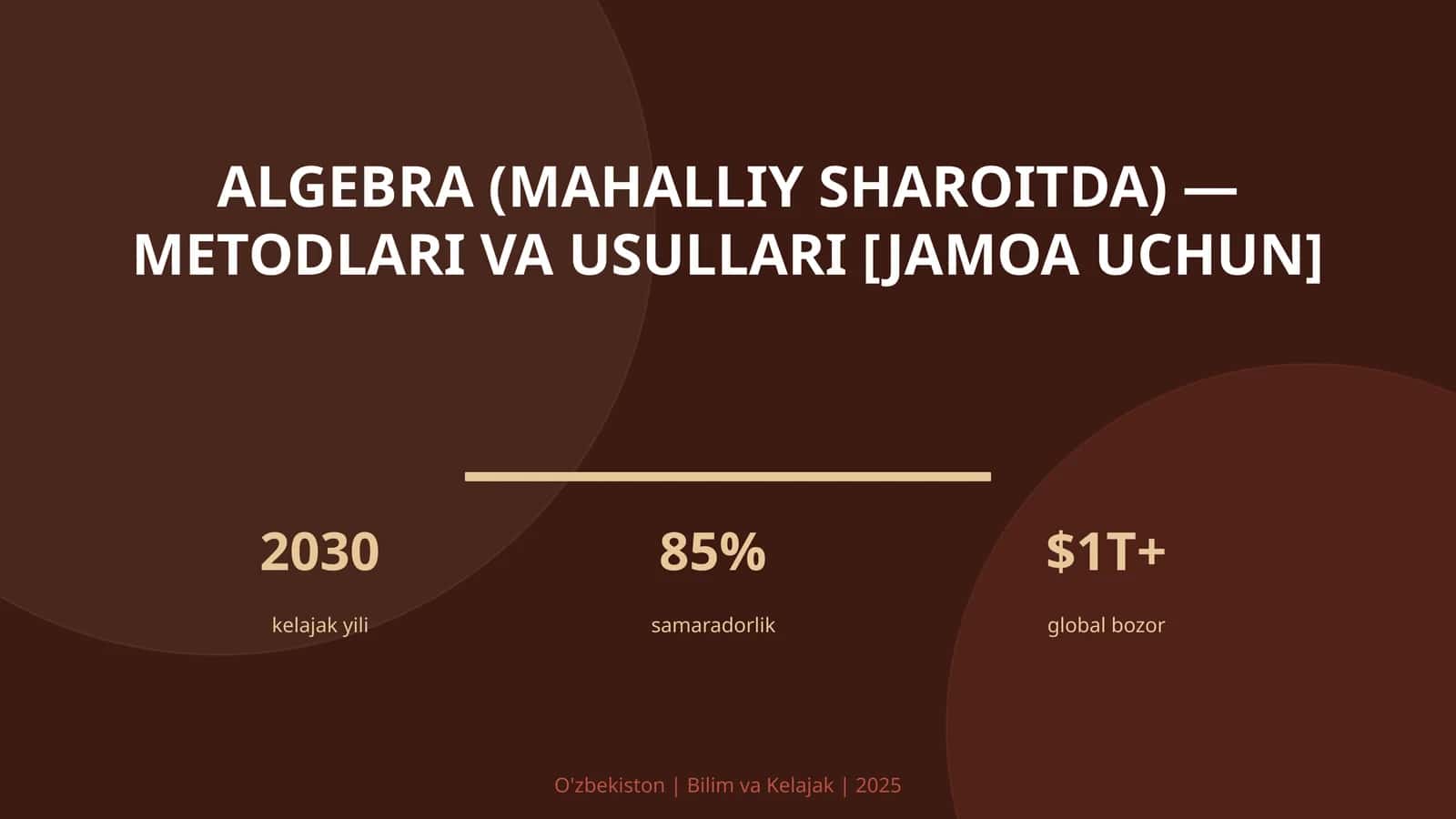 Algebra (mahalliy sharoitda) — metodlari va usullari [jamoa uchun] 1