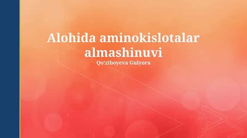 Alohida aminokislotalar almashinuvi 1