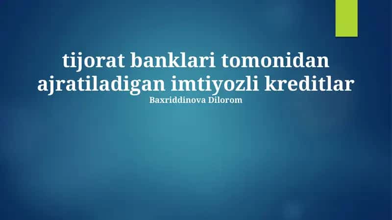 Imtiyozli Kreditlar 1