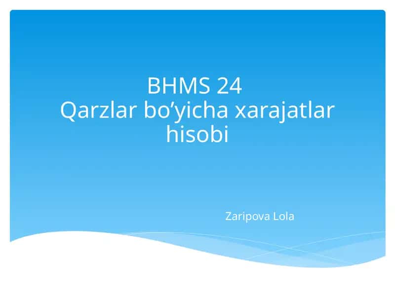 Qarzlar bo‘yicha xarajatlar hisobi 1