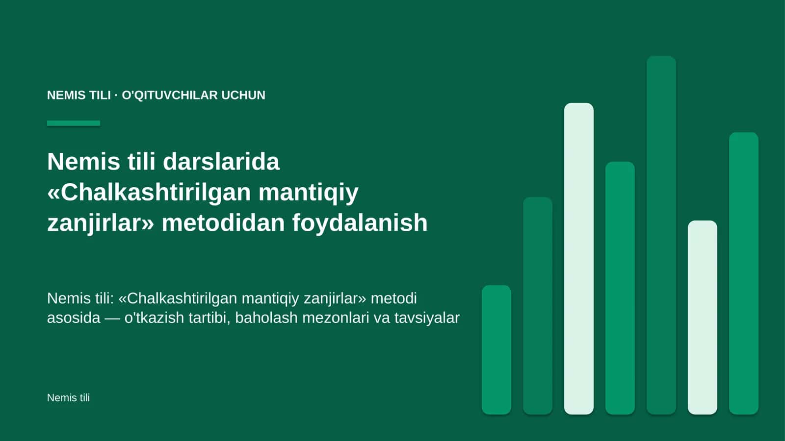 nemis tili darslarida chalkashtirilgan mantiqiy zanjirlar metodidan foydalanish 9561 1