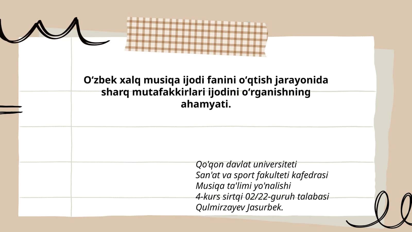 Oʻzbek xalq musiqa ijodi fanini oʻqtish jarayonida sharq mutafakkirlari ijodi 1
