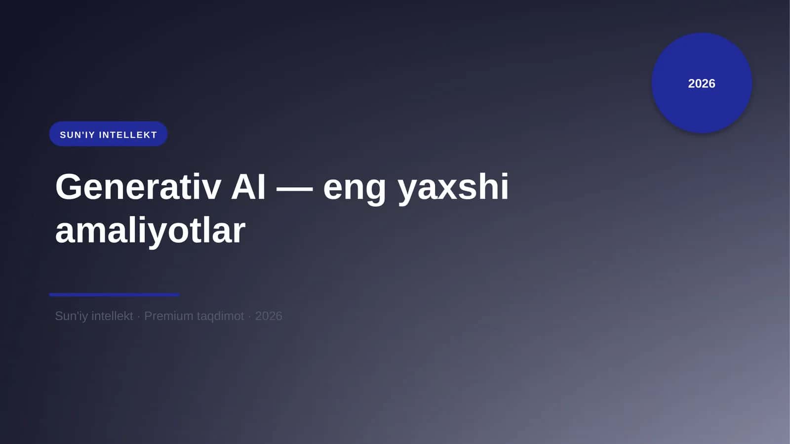 Generativ AI — eng yaxshi amaliyotlar 1