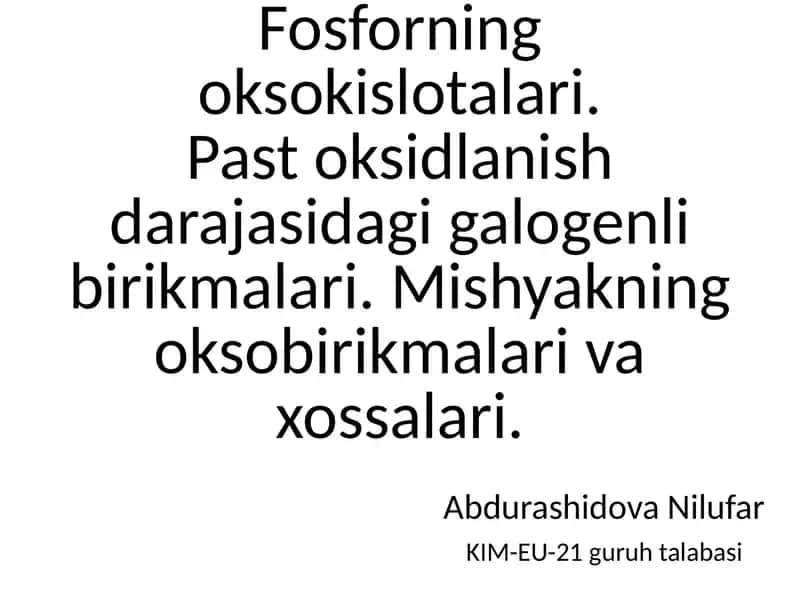 Fosforning oksokislotalari 1