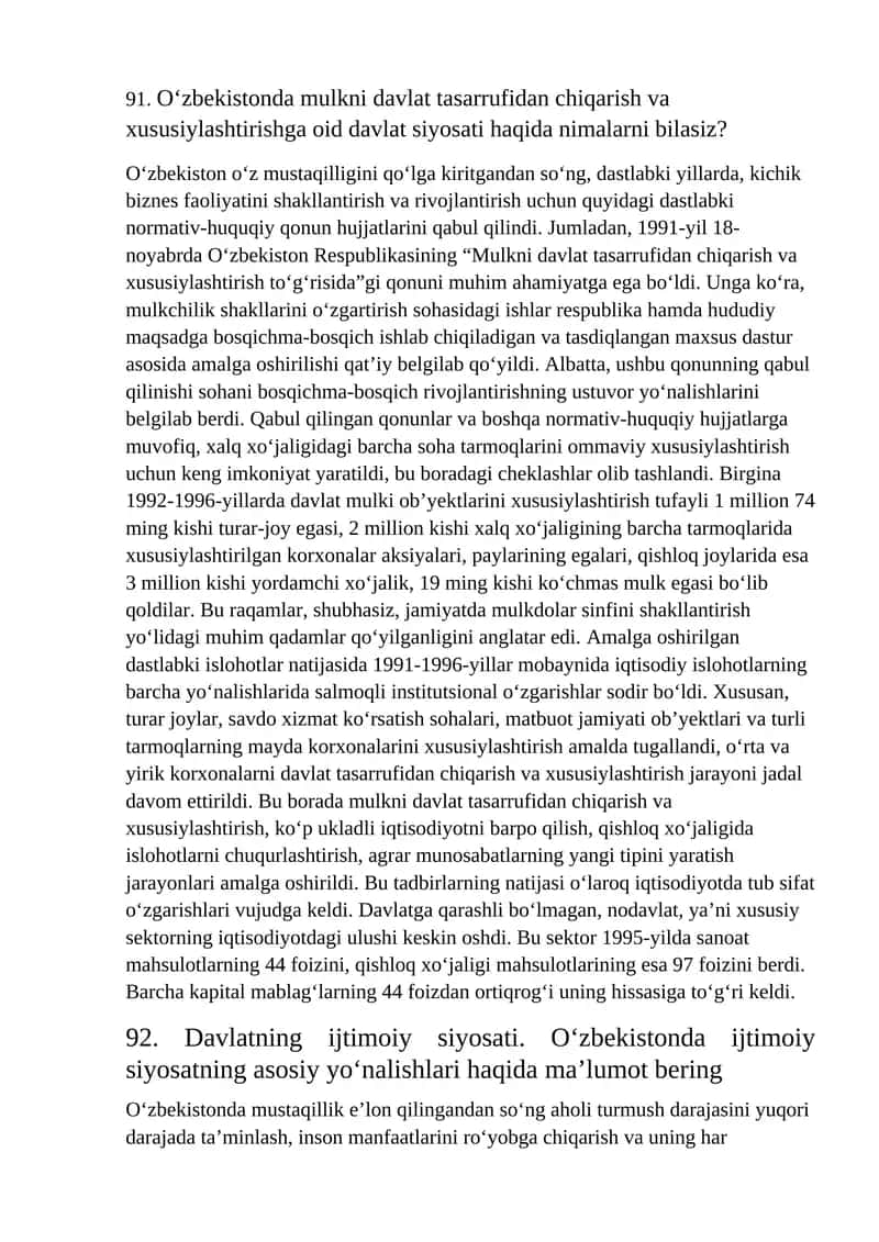 Mulkni davlat tasarrufidan chiqarish va xususiylashtirish 1