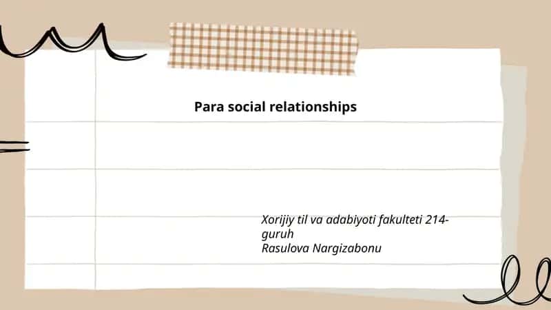 Para social relationships 1