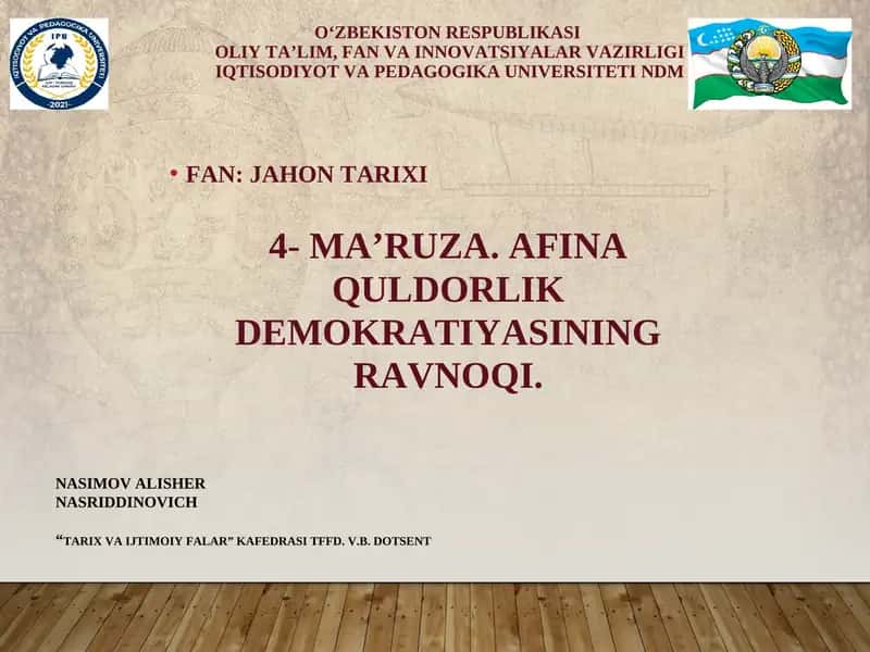 AFINA QULDORLIK DEMOKRATIYASINING RAVNOQI 1