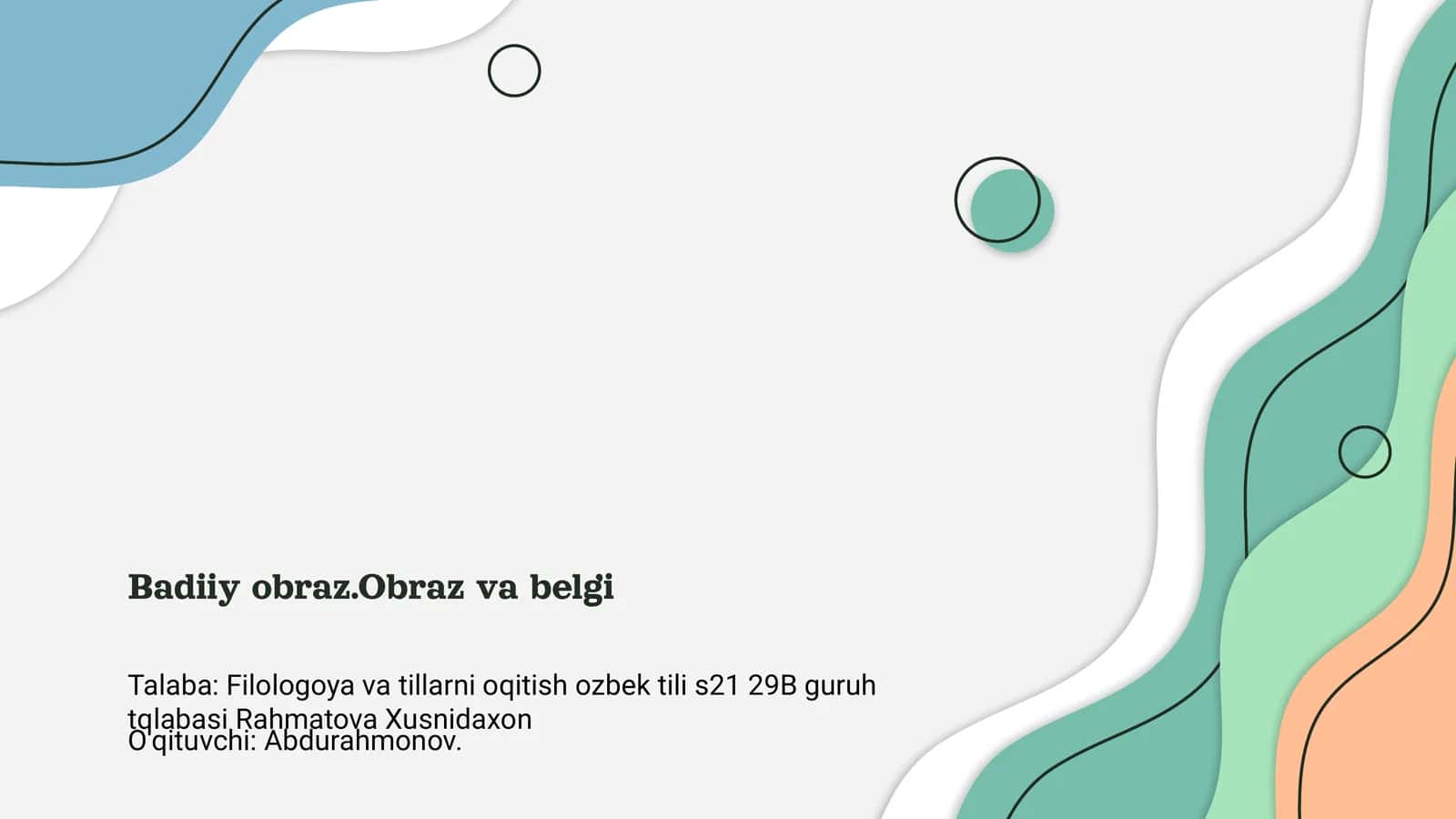 Badiiy obraz.Obraz va belgi 1