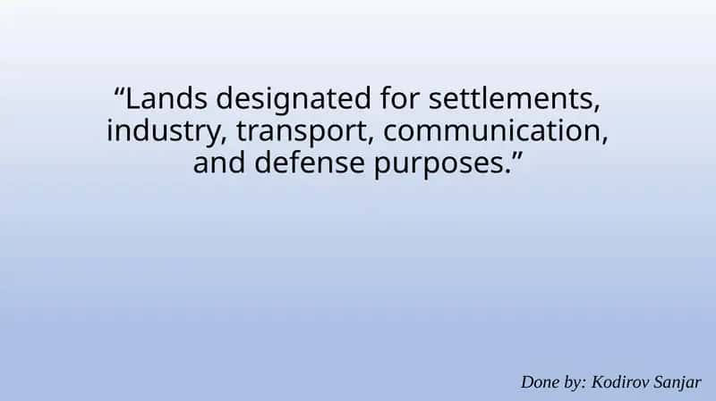 Lands designated for settlements,industry 1