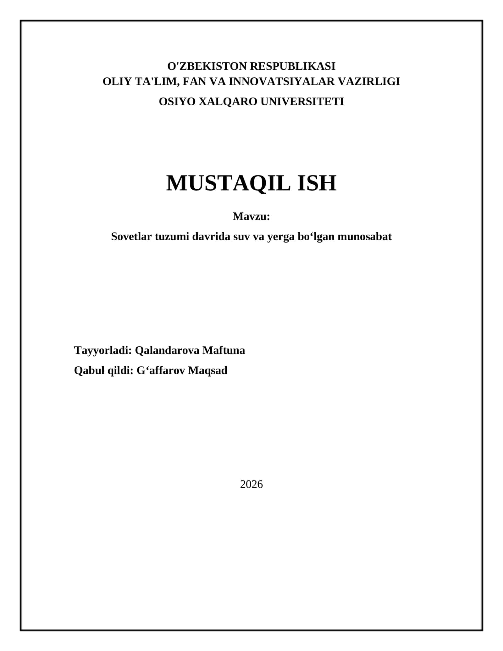 Sovetlar tuzumi davrida suv va yerga boʻlgan munosabat 1