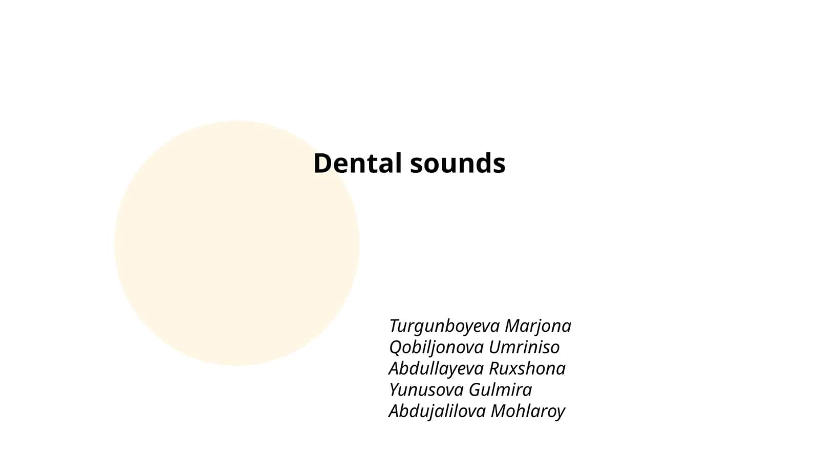 Dental sounds 1