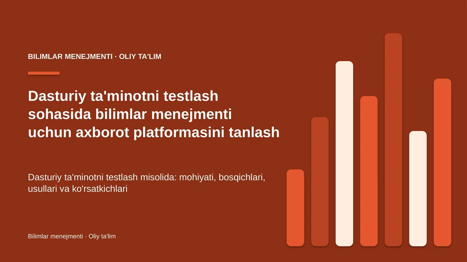Bilimlar menejmenti · Oliy ta'limg 1