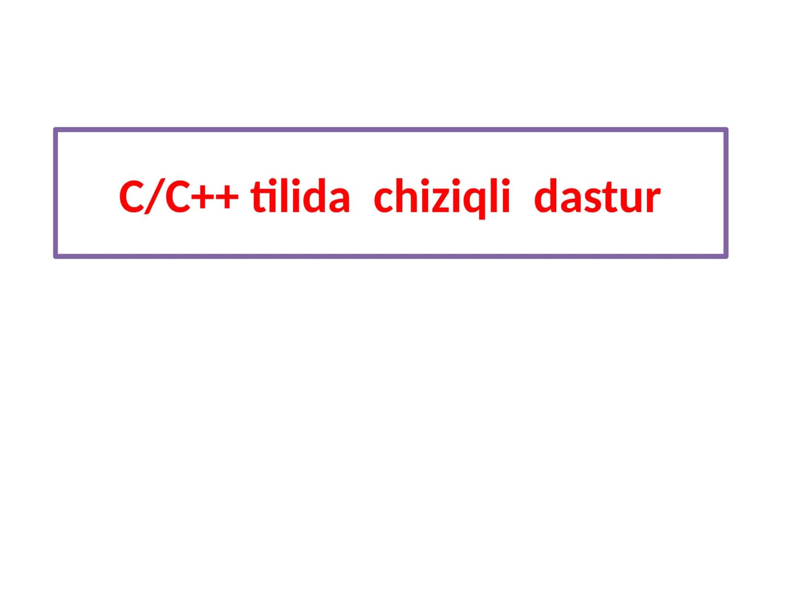 C/C++ tilida chiziqli dastur 1