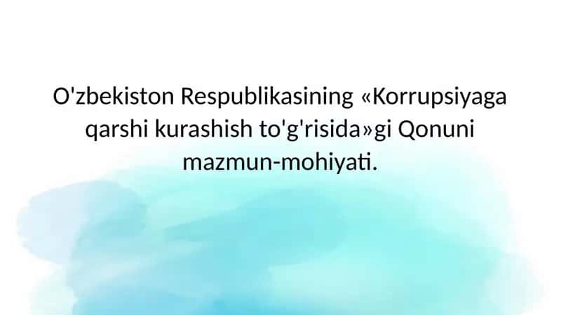 O'zbekiston Respublikasining «Korrupsiyaga qarshi kurash ishtiyoqi» 1