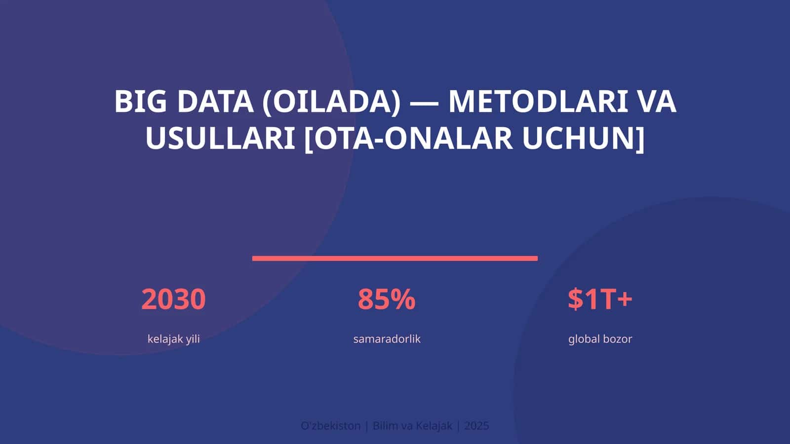 Big Data (Oilada) - Metodlari va Usullari [Ota-onalar Uchun] 1