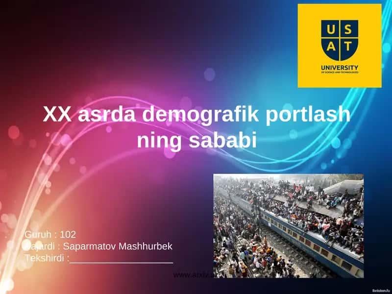 XX asrda demografik portlash ning sababi 1