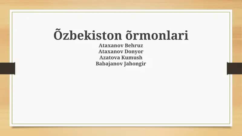 Обзор лесов Узбекистана 1
