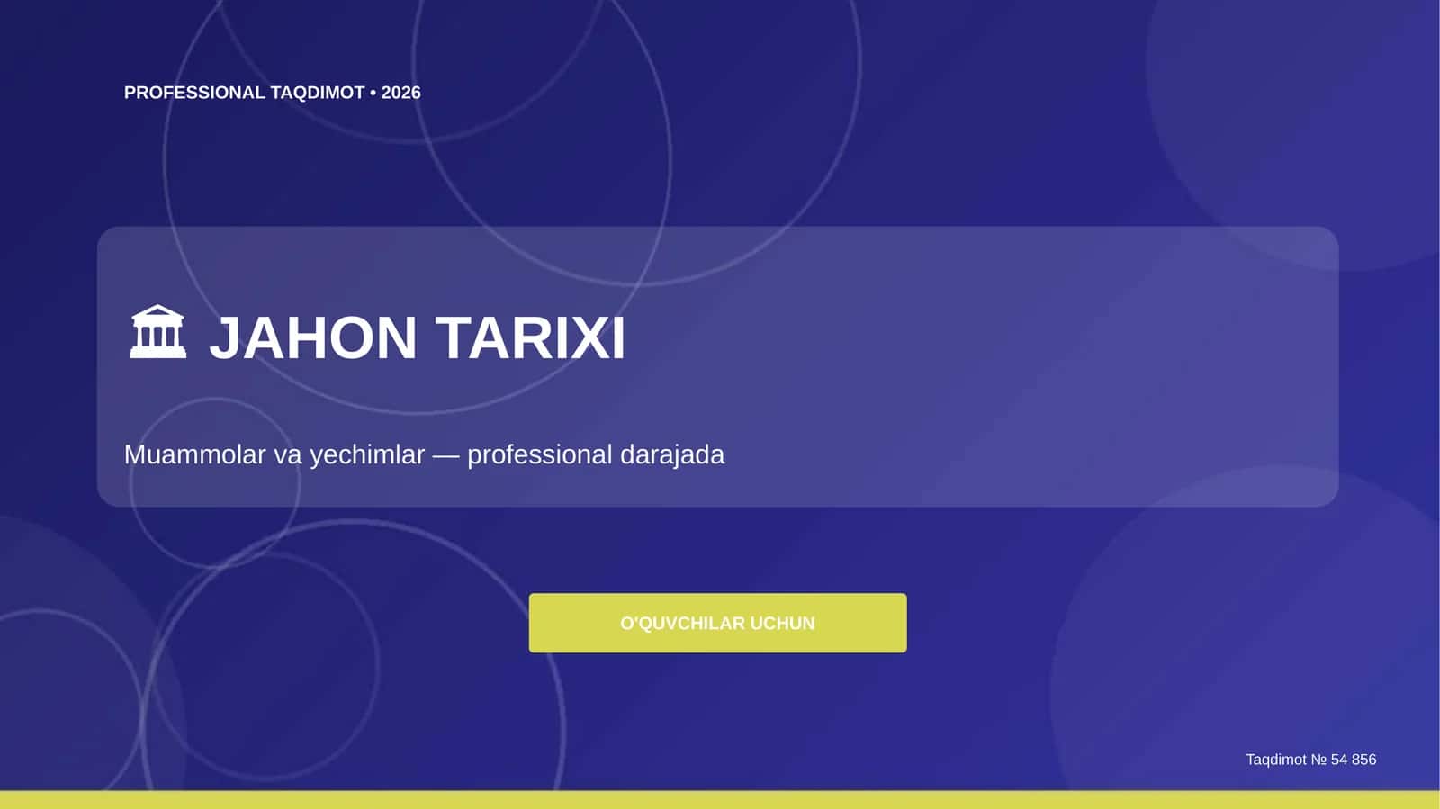 PROFESSIONAL TAQDIMOT • 2026 1