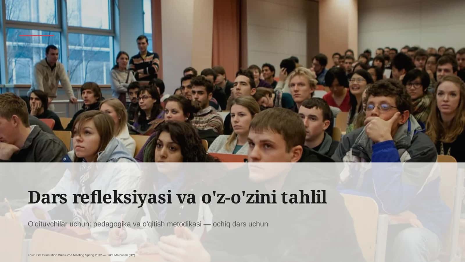 Dars refleksiyasi va o'z-o'zini tahlil 1