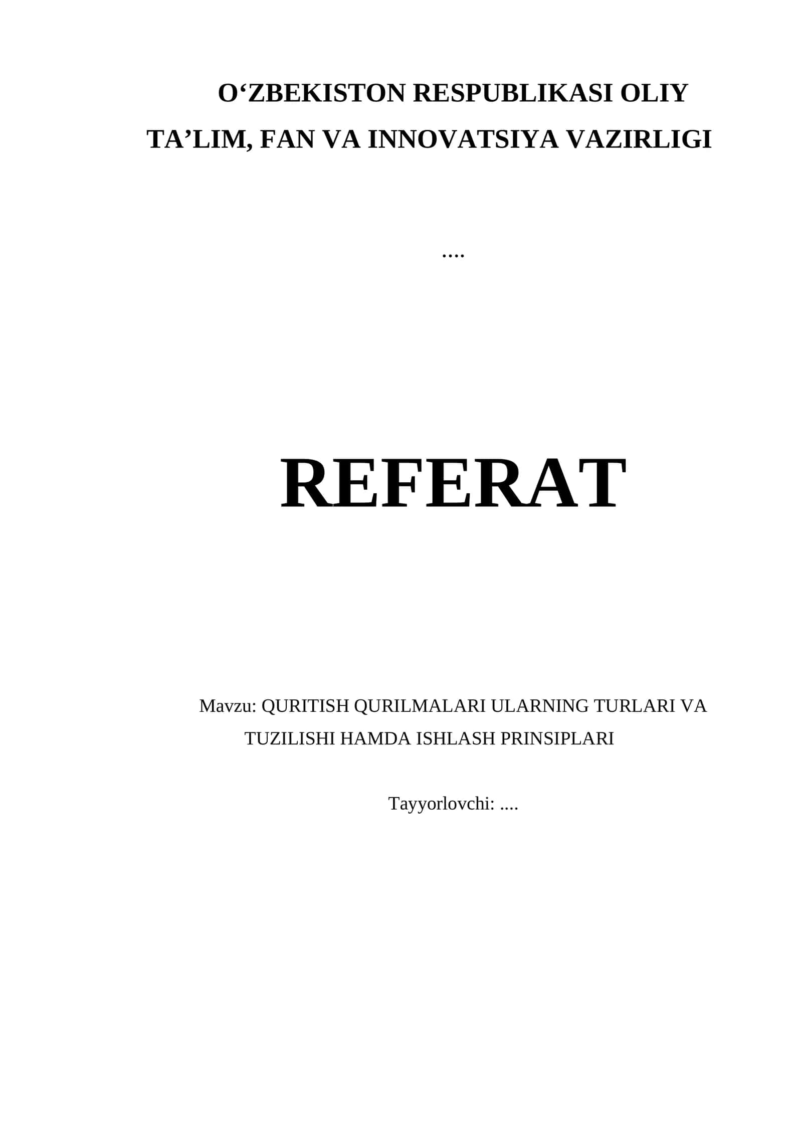 QURITISH QURILMALARI ULARNING TURLARI VA TUZILISHI HAMDA ISHLASH PRINSIPLARI 1