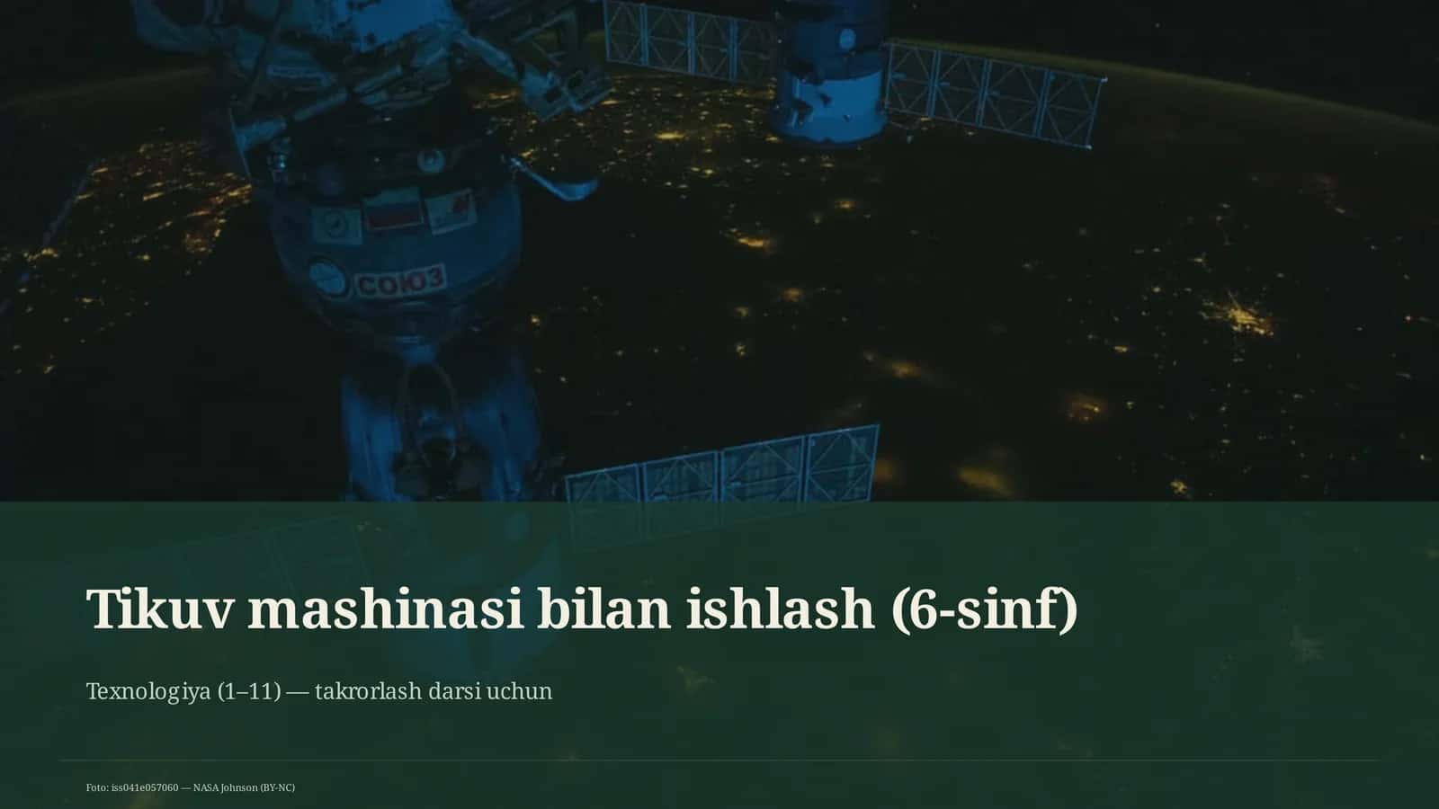 Tikuv mashinasi bilan ishlash (6-sinf) 1