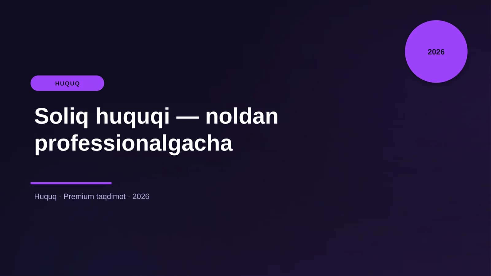 Soliq huquqi — noldan professionalgacha 1