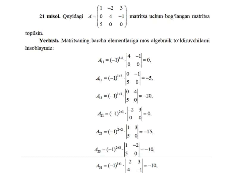Matritsa A 1