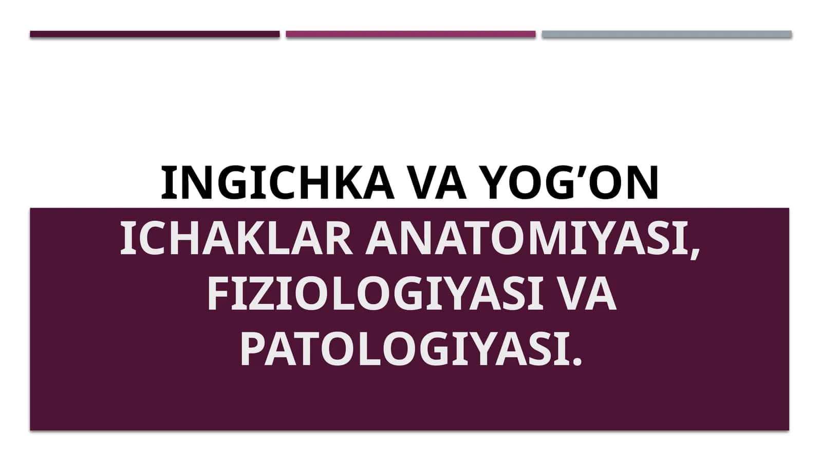 Ingichkavayog’onichaklar anatomiyasi, fiziologiyasi va patologiyasi 1