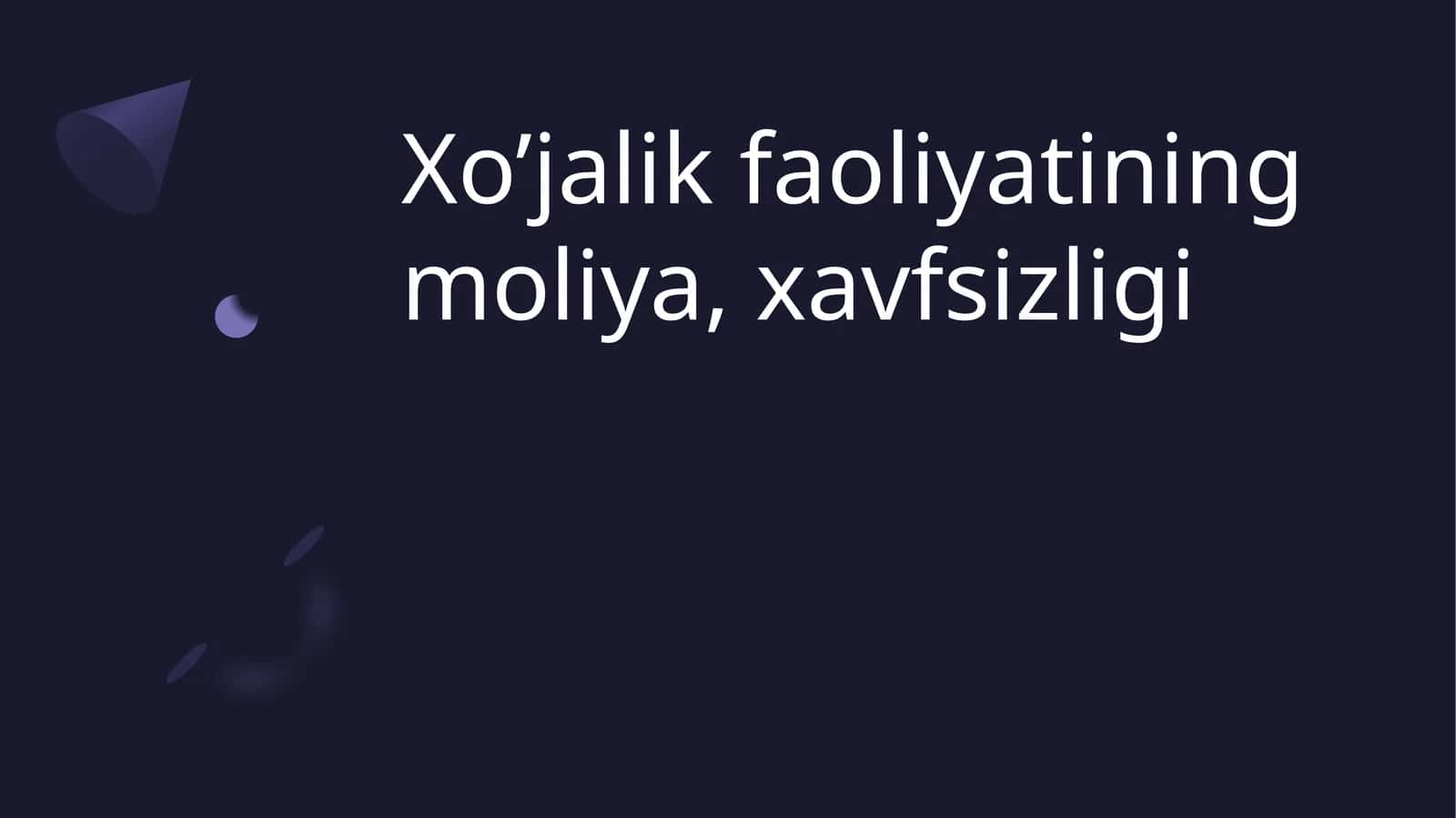 Moliya Xavfsizligi 1