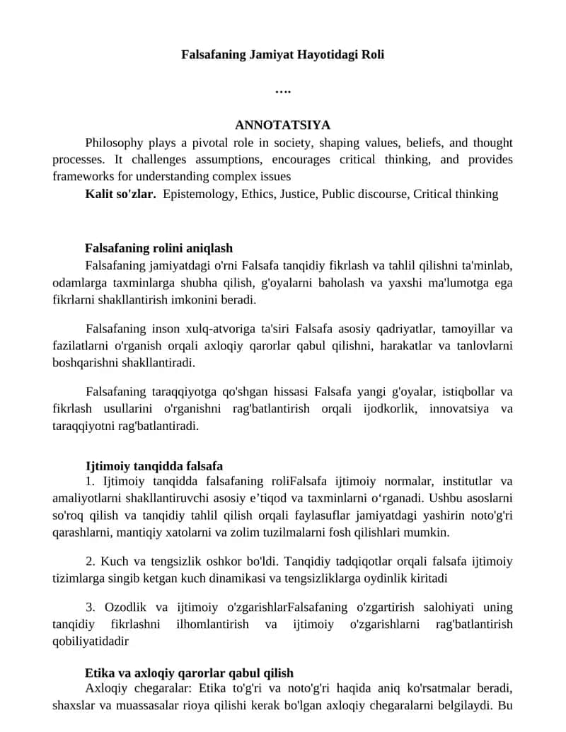Falsafaning Jamiyat Hayotidagi Roli 1