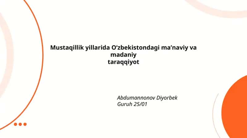 Mustaqillik yillarida o‘zbek tili va adabiyotining rivojlanishi 1