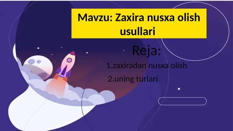 Zaxira nusxa olish usullari 1