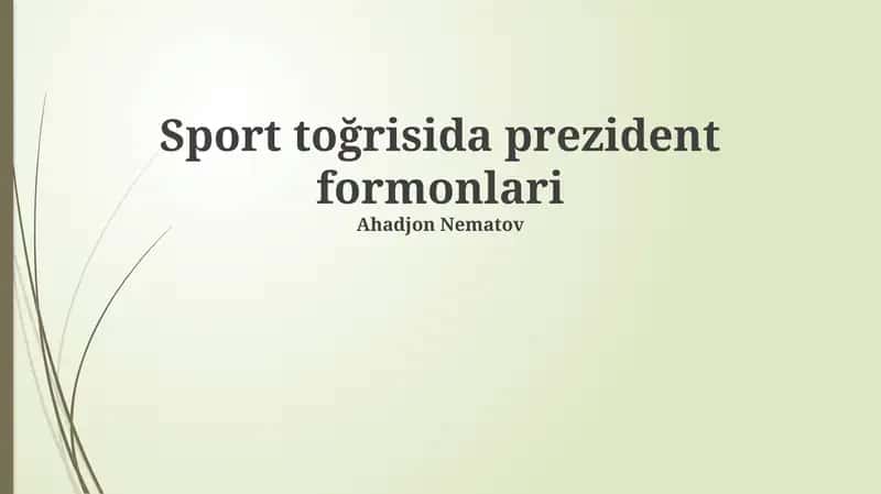 Sport toğrisida prezident formonlari 1